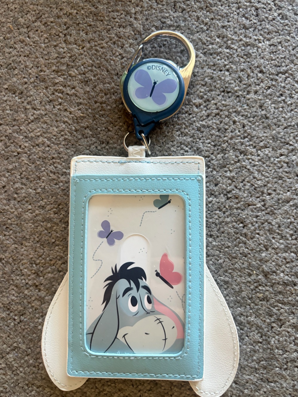 Loungefly Disney Winnie The Pooh Eeyore Butterfly Retractable Lanyard ID Holder - Picture 2 of 2